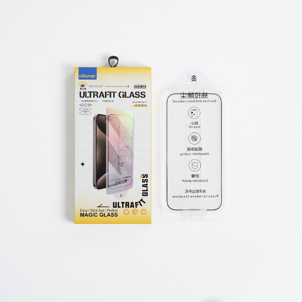 ULTRAFIT MAGIC Tempered Glass CLEAR For Iphone ( Iphone X - 15 pro max )