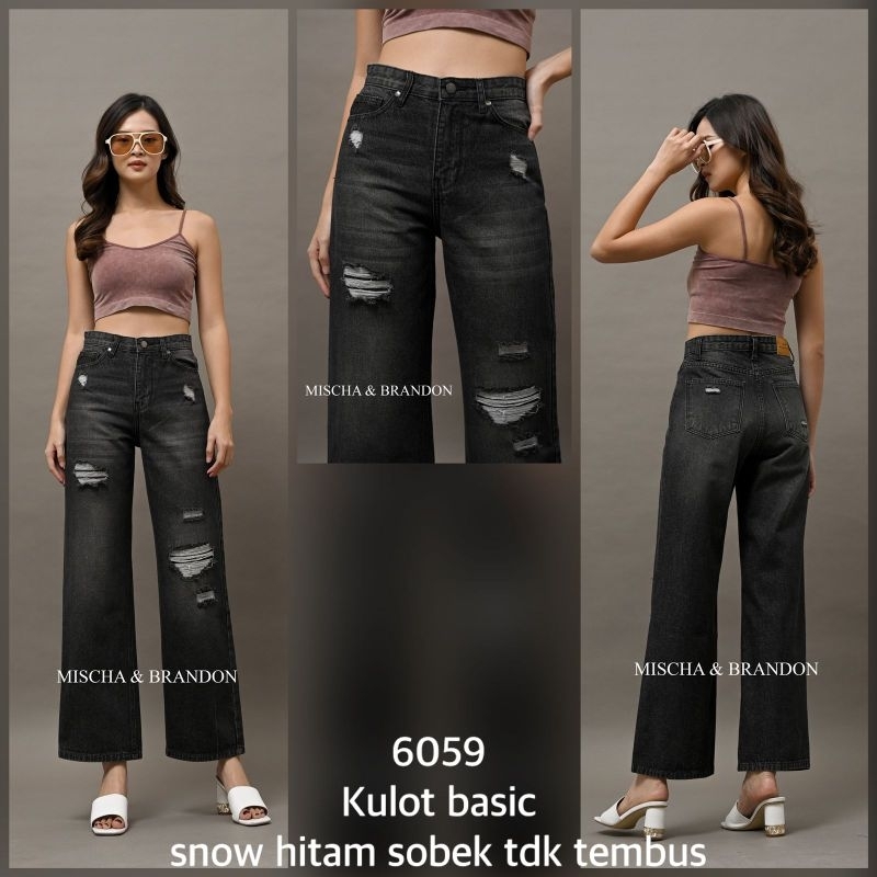 CELANA JEANS WANITA MISCHA BRANDON KULOT SOBEK PENSIL STRETCH MELAR TERBARU