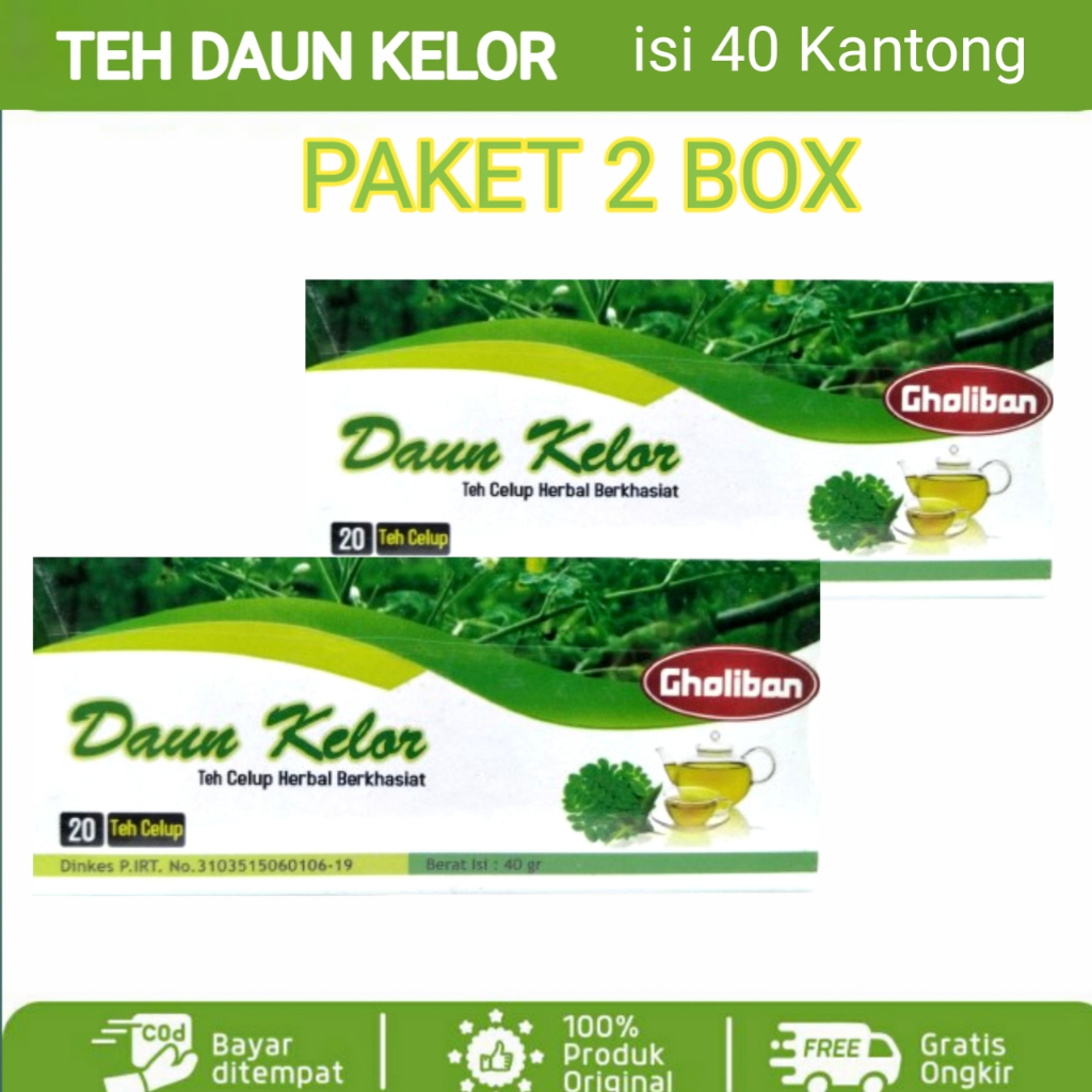 

[ PAKET 2 BOX ] Teh Celup Daun Kelor Gholiban