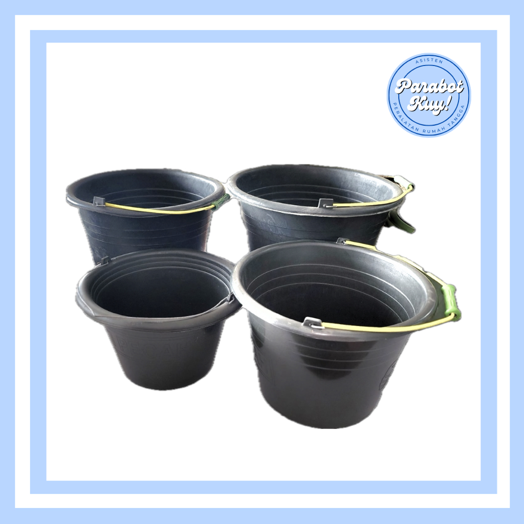 Ember Cor Ukuran 14 18 20 22 / Ember Hitam / Ember Karet Hitam / Ember Karet Anti Pecah / Ember Serb