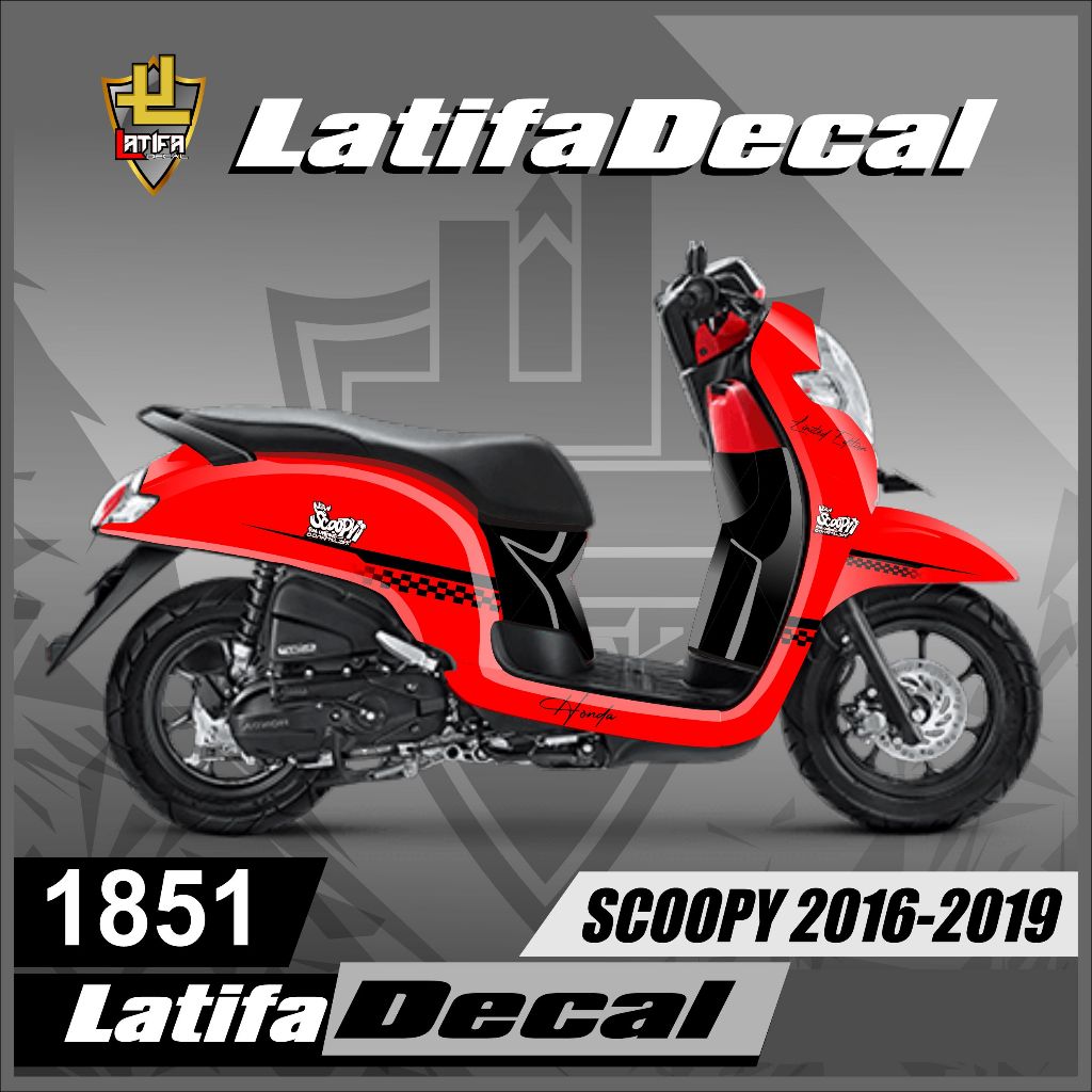 Decal Sticker - Stiker Skotlet Variasi Motor Honda All New Scoopy FI 2016 - 2019 Fullbody Desain Rac