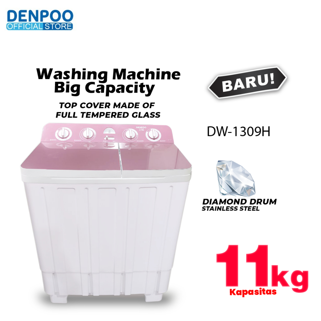 MESIN CUCI 2 TABUNG DENPOO DW 1309