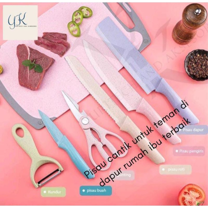 Pisau dapur keramik set 6in1 / pisau set 6in1 / pisau dapur 6in1