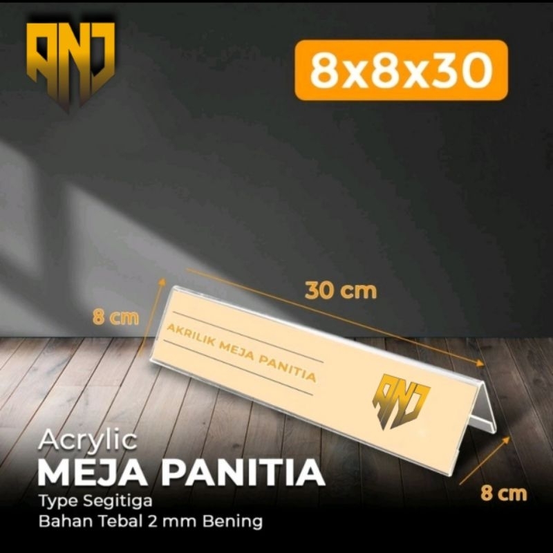 

Acrylic / Akrilik Nama Meja Panitia Bentuk Segitiga
