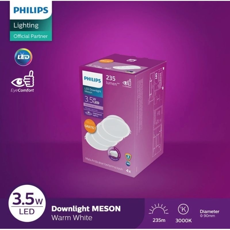 Downlight LED Philips Meson Paket 3.5 Watt