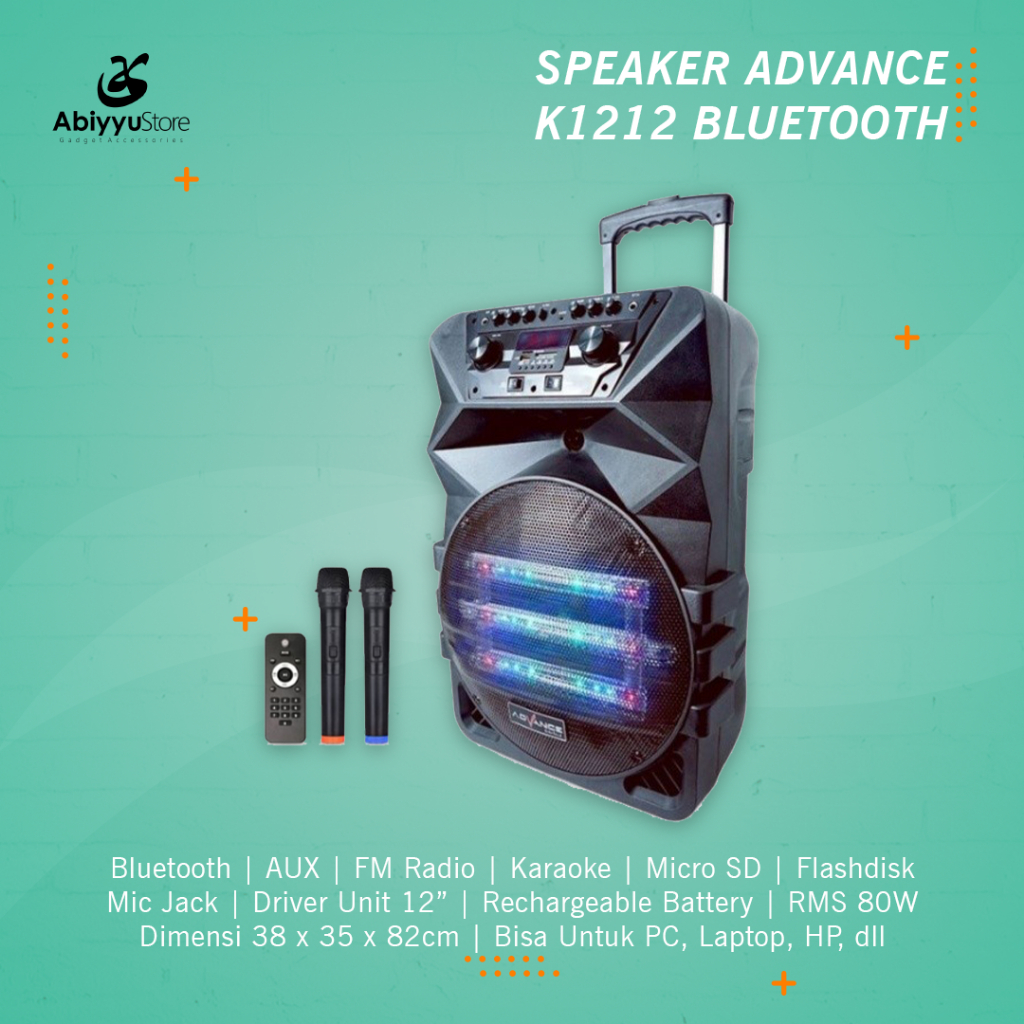 Speaker Aktif Bluetooth Advance K1212 Karaoke Komputer PC Laptop HP