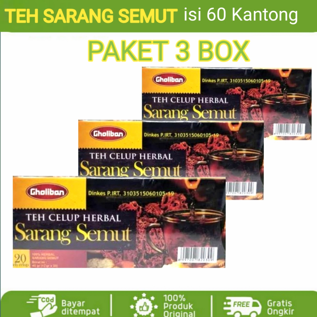 

[ PAKET 3 BOX ] Teh Celup Herbal Sarang Semut Papua GHOLIBAN