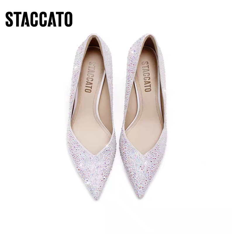 Ter Murah SALE Staccato ED726 Women's High Heels - White Silver Gold Putih Woman Wanita Cinderella B