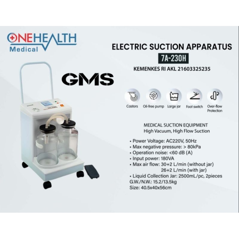 Suction Pump 2 Tabung Onehealth / Suction Surgical Appartus