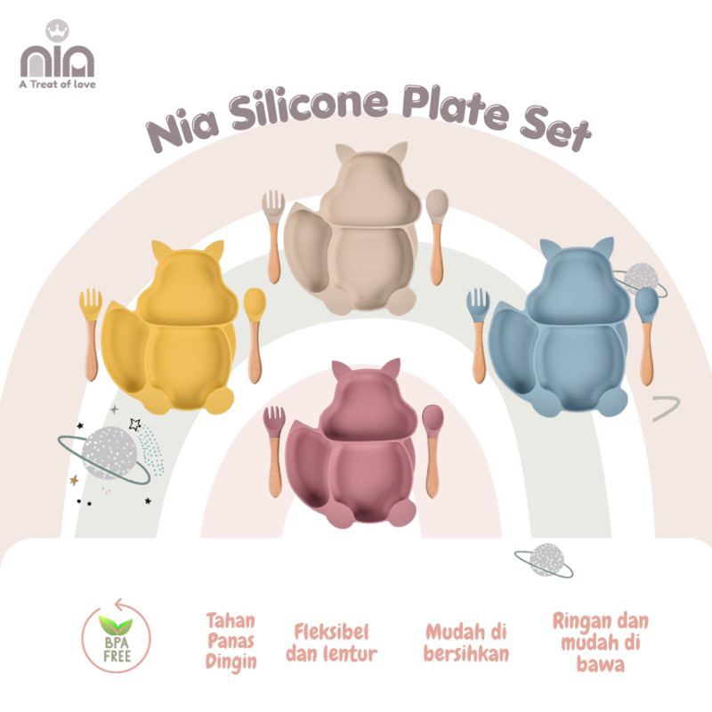 NIa Baby Silicone Plate Set