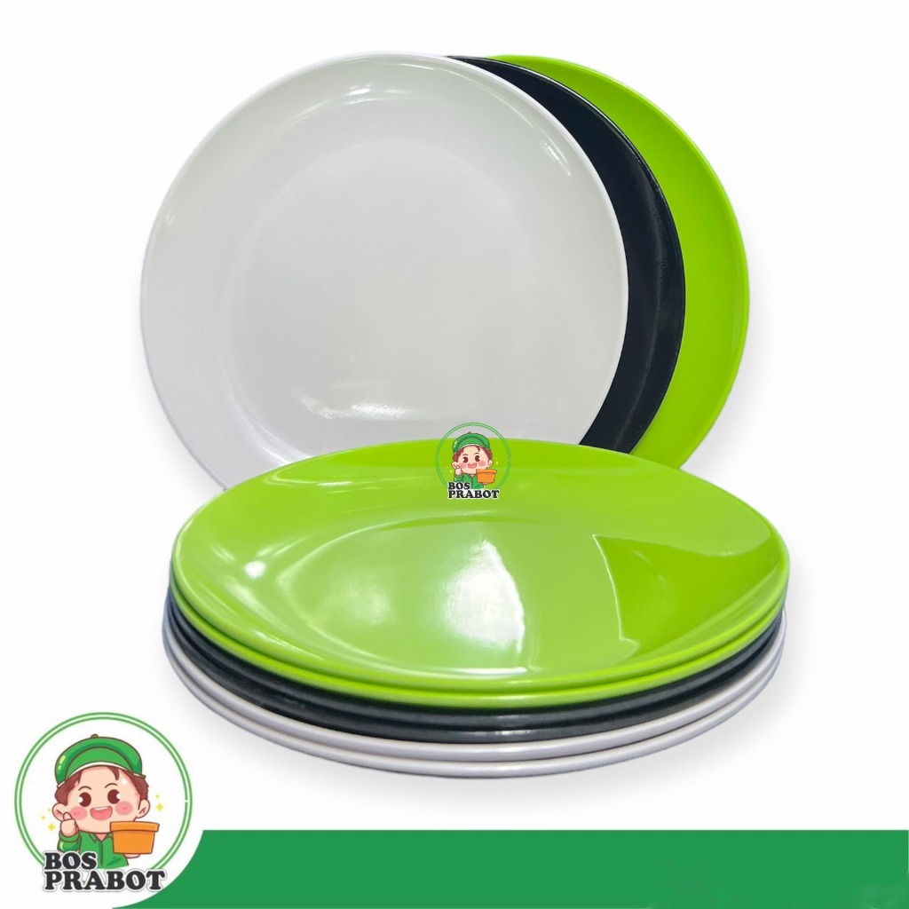 PIRING BULAT CEPER MELAMIN / PIRING MAKAN BULAN MELAMIN / PIRING CEPER MELAMIN 23,5CM / PIRING BULAT