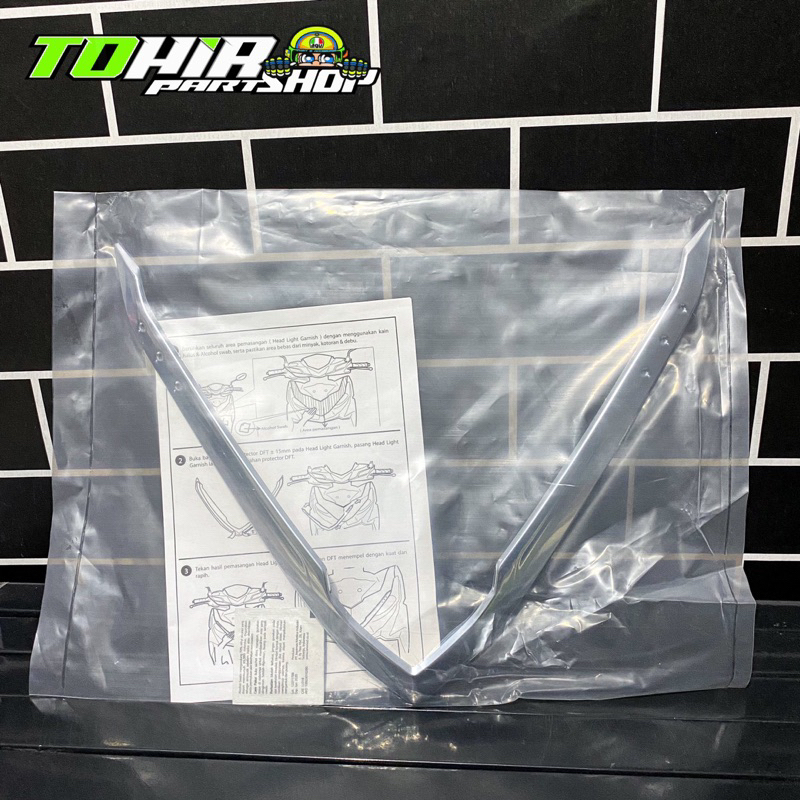 Garnish V Besar Headlight Vario 125-150 Led Old Chrome