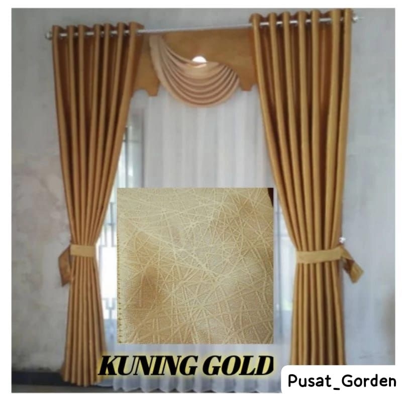 Gorden Blackout Kuning Gold / Gorden Jendela / Gorden Minimalis Kekinian
