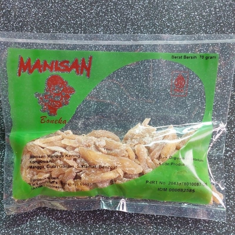 Manisan mangga serut kering cap boneka /asinan mangga kering 70gr