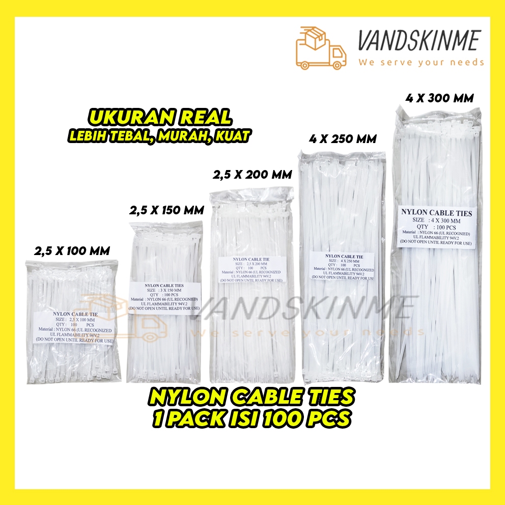 

Cable Ties/ Kabel Ties 10cm / 15cm / 20cm/ 25cm/ 30cm Cable Tie / Kabel Tie Serbaguna