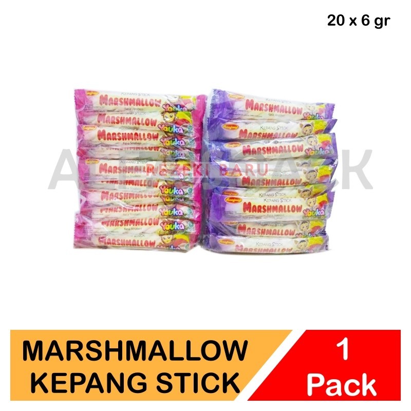 

Marshmallow Kepang Stick 1 Pack Isi 20 Pcs x 6 gram