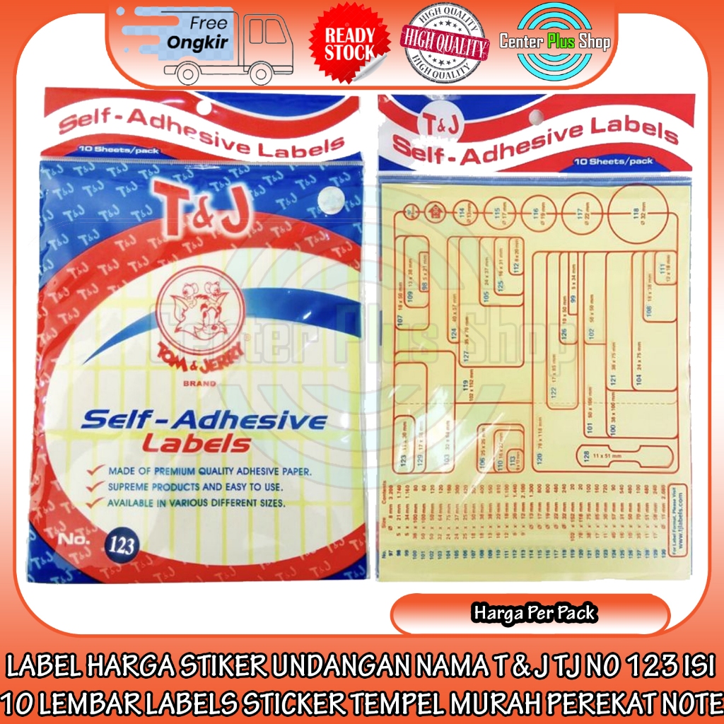 

T & J No 123 Label Undangan 123 Stiker Nama Tj Tom Jerry Isi 10 Lembar Perekat Note Tipex Kertas Alat Perlengkapan Peralatan Stationery Fotocopy Warna Putih Labels Sticker Tempel Nempel Polos Tulis Kuliah Kantor Serbaguna ADL Tempelan Pengoreksi Sekolah