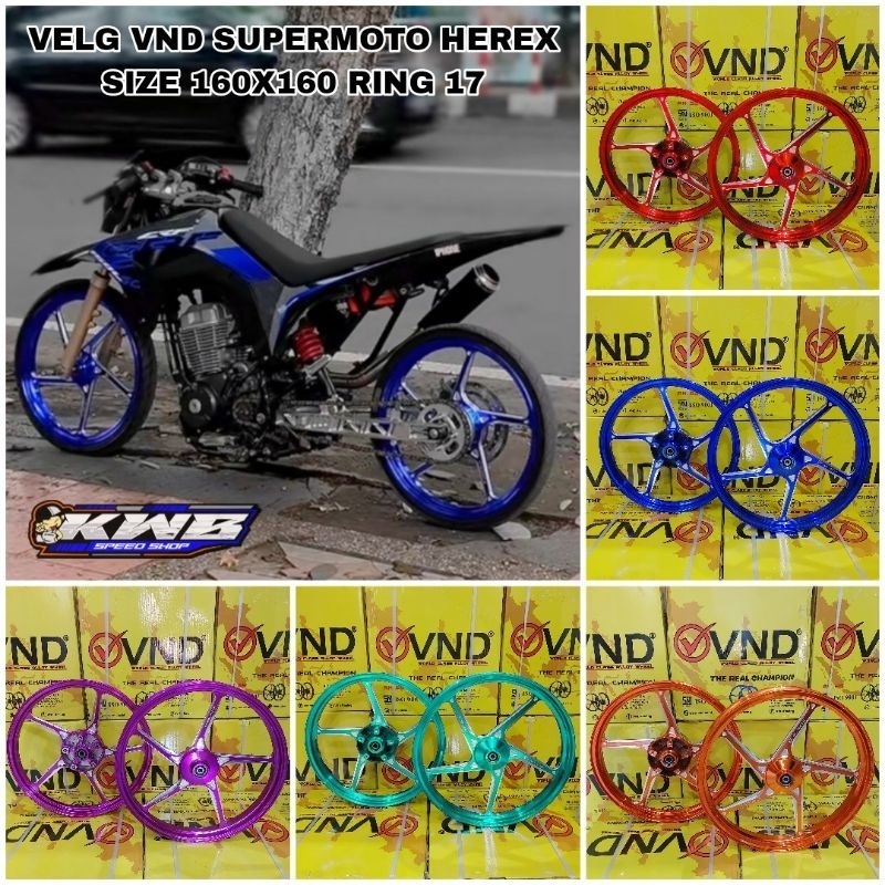 Velg vnd supermoto herex surex crf klx ukuran 160x160 Ring 17 original VND di pnp kan ke motor super