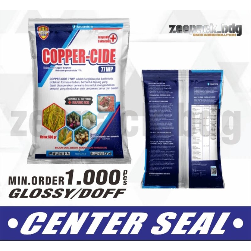 CETAK KEMASAN PRINTING SENTERSEAL & GUSSET MIN 1.000 PCS FREE DESAIN CUSTOM