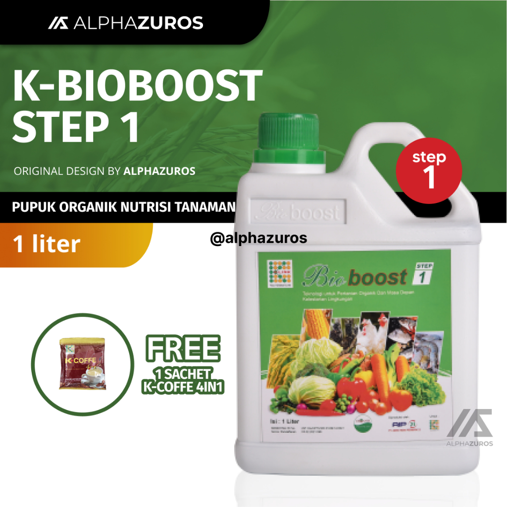 Botol BioBoost Step 1 K Link Original 1 Liter Perbaiki pH Tanah Pupuk Cair Organik Hayati Bio Bos Bi