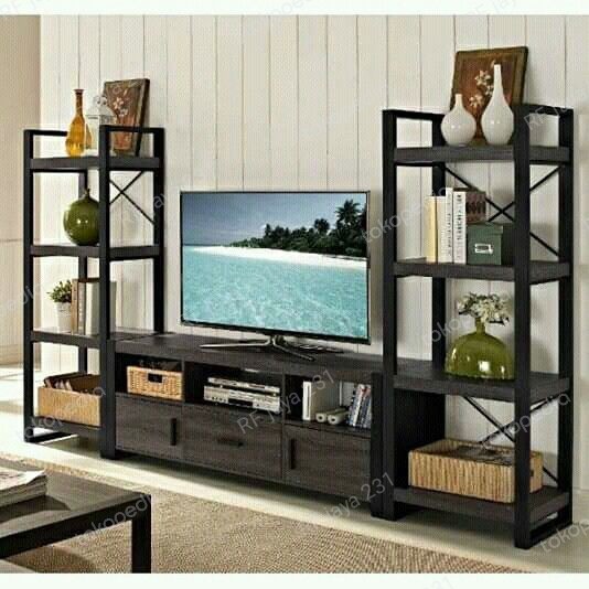 rak tv industrial / meja tv minimalis