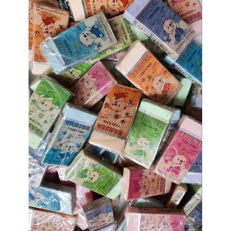 

(12 pcs) penghapus /eraser/stip pensil karakter JUMBO RENDOM M3, 1 lusin