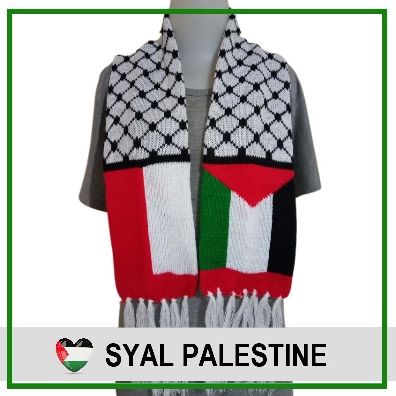 Syal Sorban Rajut Komputer Motif Palestina Slayer Rajut
