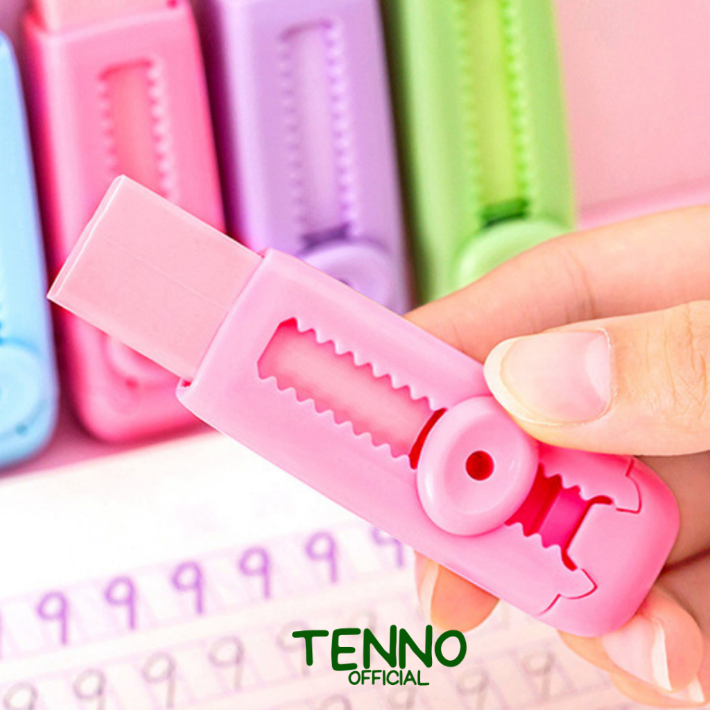 

TENNO Mechanic Sliding Eraser Set Penghapus Mekanik Hapusan Pensil Bersih Tanpa Serpihan Elastis Warna Soft Lucu Pastel Macaroon Aesthetic Estetik Paket Dengan Cadangan Refill