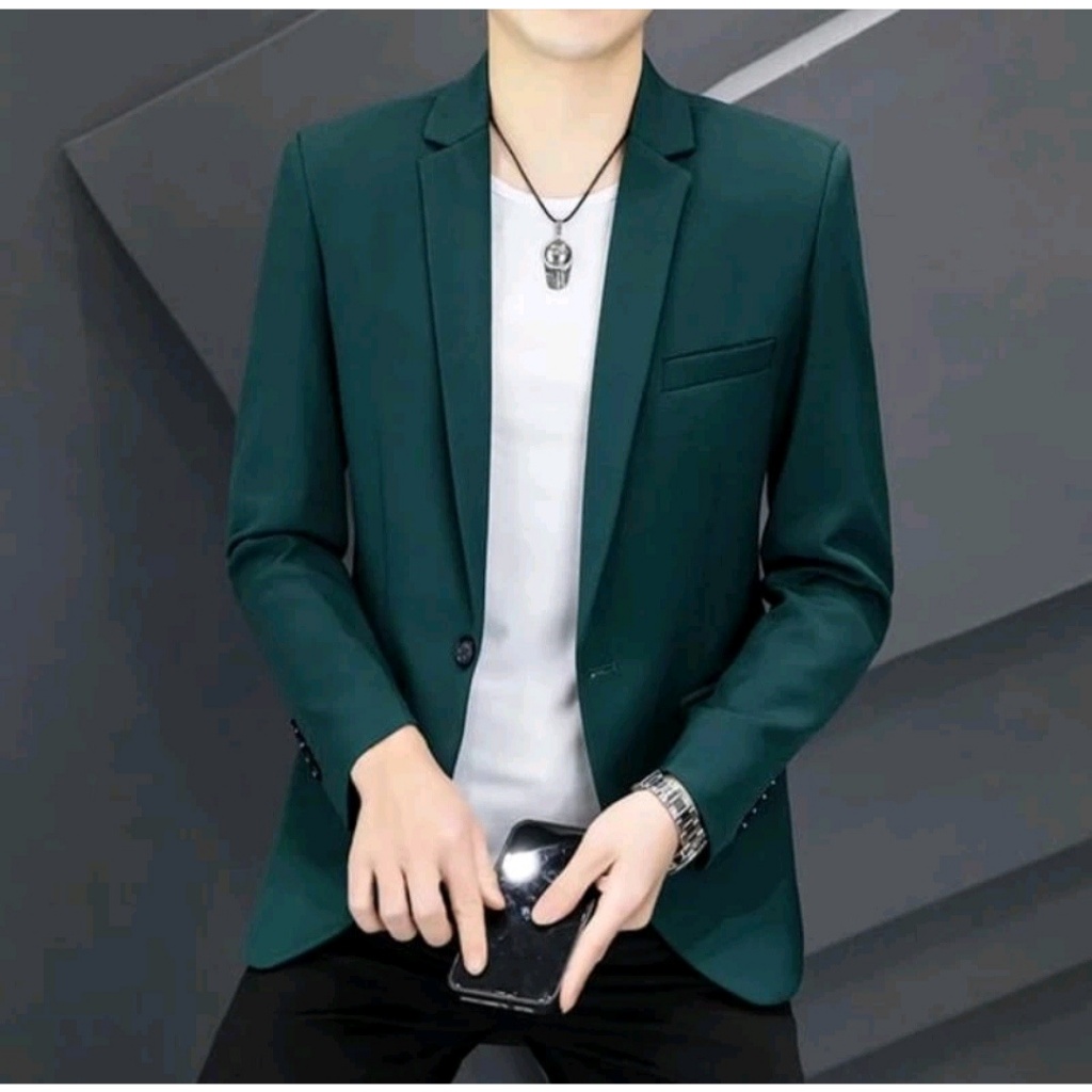 Big Promo Jas Blazer Korea Size L Xl Xxl Bahan Katun Drill Size Ada Kantong Jas Kantor Blazer Pria