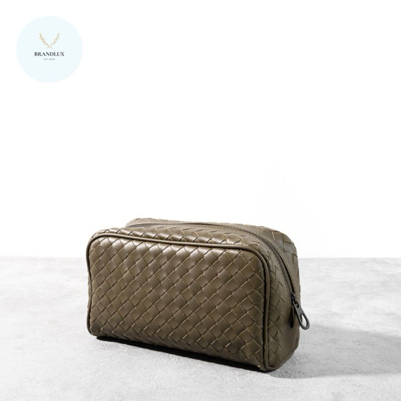 BOTTEGA VENETA Intrecciato small travel pouch Mud