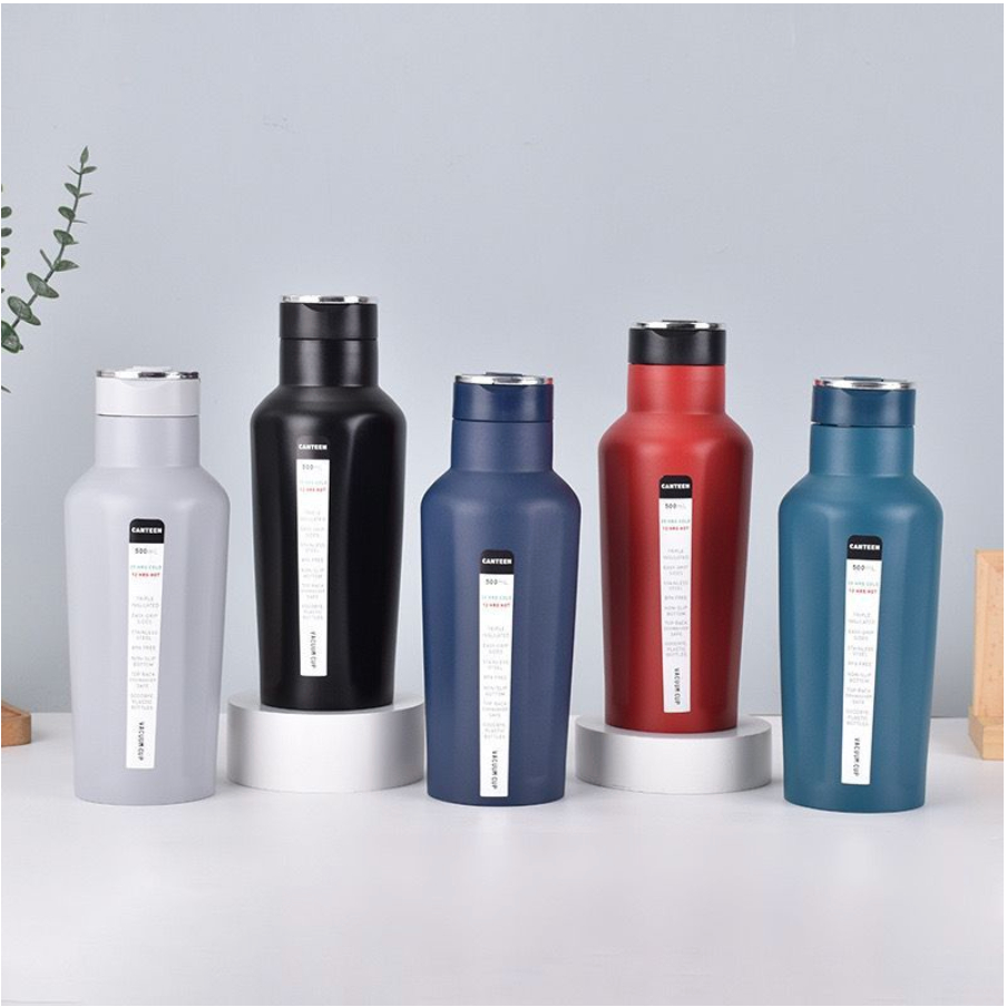 BOTOL MINUM TERMOS TUMBLER STAINLESS STEEL 500ML 750ML CANTEEN BOTOL MINUM DEWASA TUMBLER PREMIUM