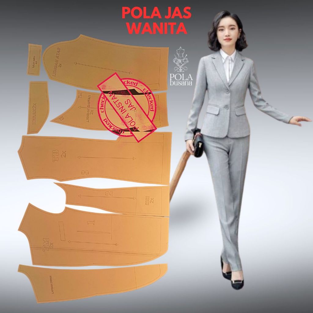 Pola baju pola jahit Pola Jas WANITA DEWASA  Pola Instan