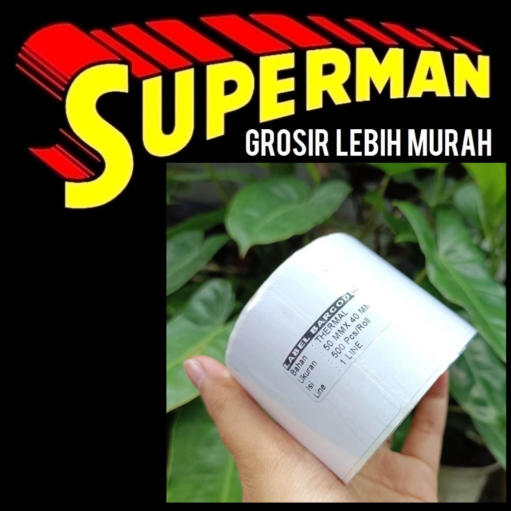 

(U12) STICKER THERMAL 5X4 CM ISI 500 kertas stiker termal 50x40 50 x 40 50 mm 40 mm 50mm 40mm 5cm 4cm 5 cm 4 cm superman jogja supermanjogja