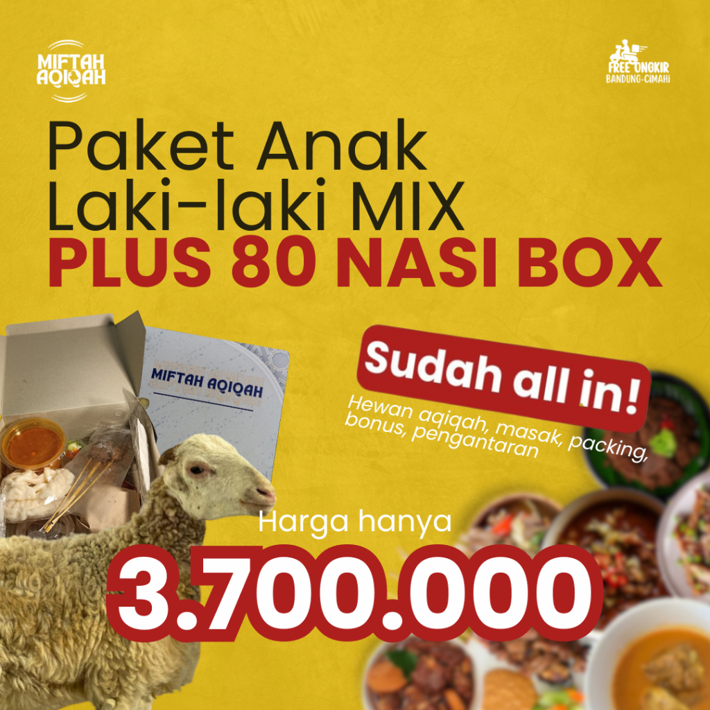 

Paket Aqiqah Anak Laki-laki MIX 80 Box