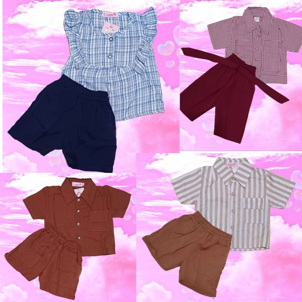 Setelan kemeja anak perempuan Baju kemeja Anak Perempuan 1-2 tahun