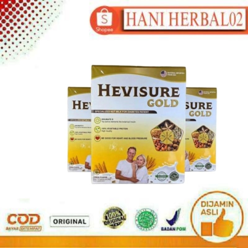 HEVISURE GOLD ORIGINAL ASLI HEVISURE GOLD SUSU DIABETES KENCING MANIS GULA DARAH TINGGI TERBAIK