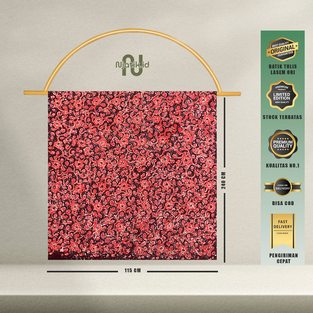 KAIN BATIK TULIS LASEM ASLI HANDMADE WARNA MERAH DAN PINK