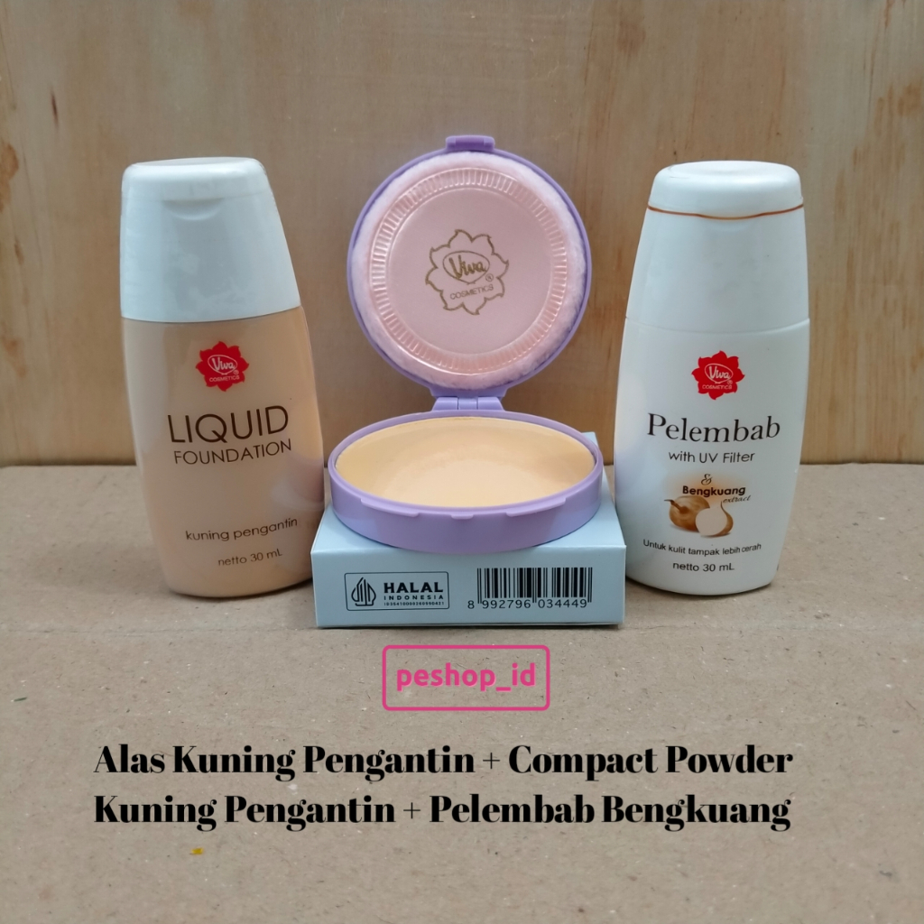 Paket viva alas bedak + compact lilac + pelembab