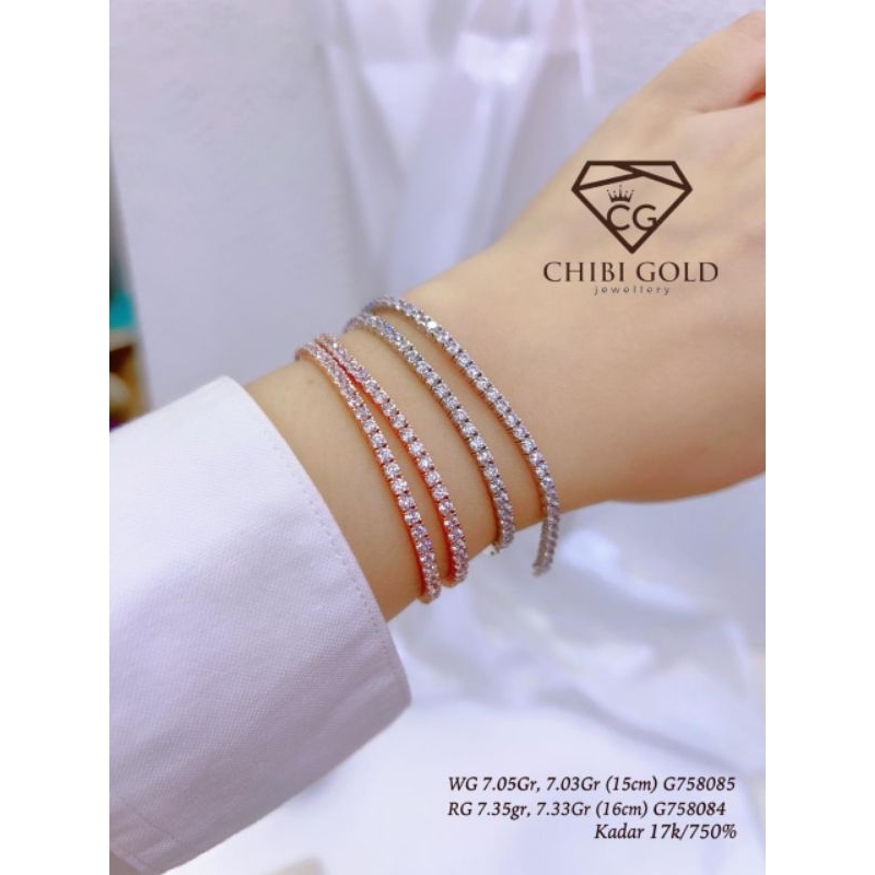 CHIBI GOLD - Gelang tangan emas listering Amero  emas 750 kadar 17k Gelang tangan Listring  - CHIBIG