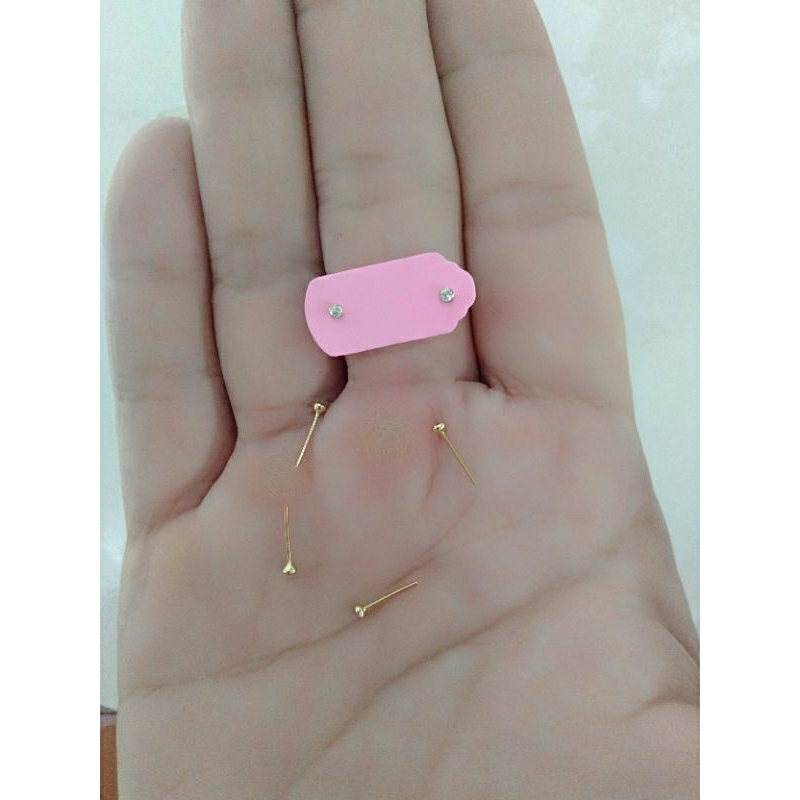 terbaru anting tindik hidung mata & polos ( emas muda 6k )
