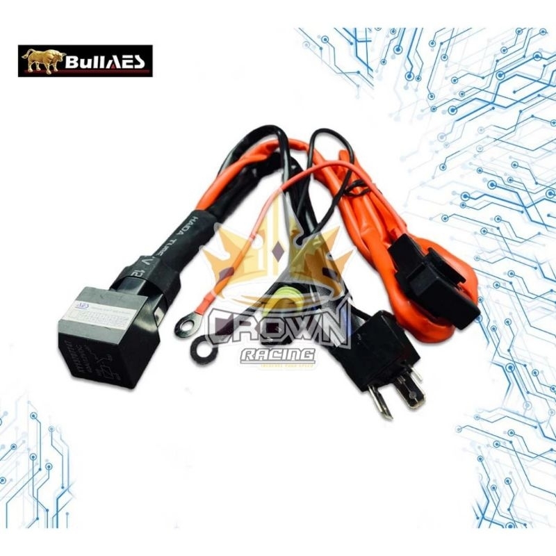 Kabel Relay Set Lampu Depan Utama Motor AES HID Biled LED Universal