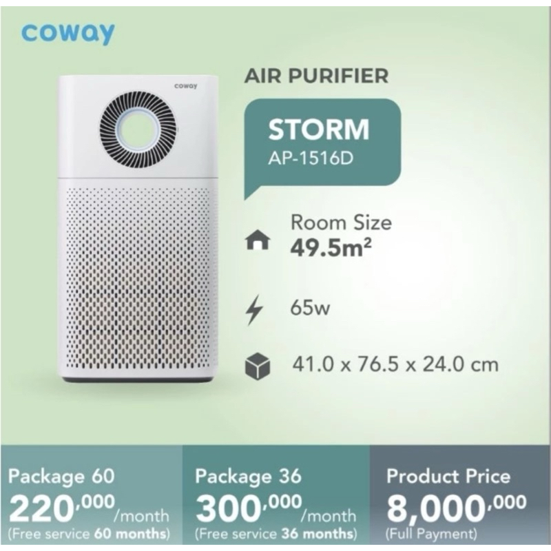 coway air purifier Storm ap1516d unit only