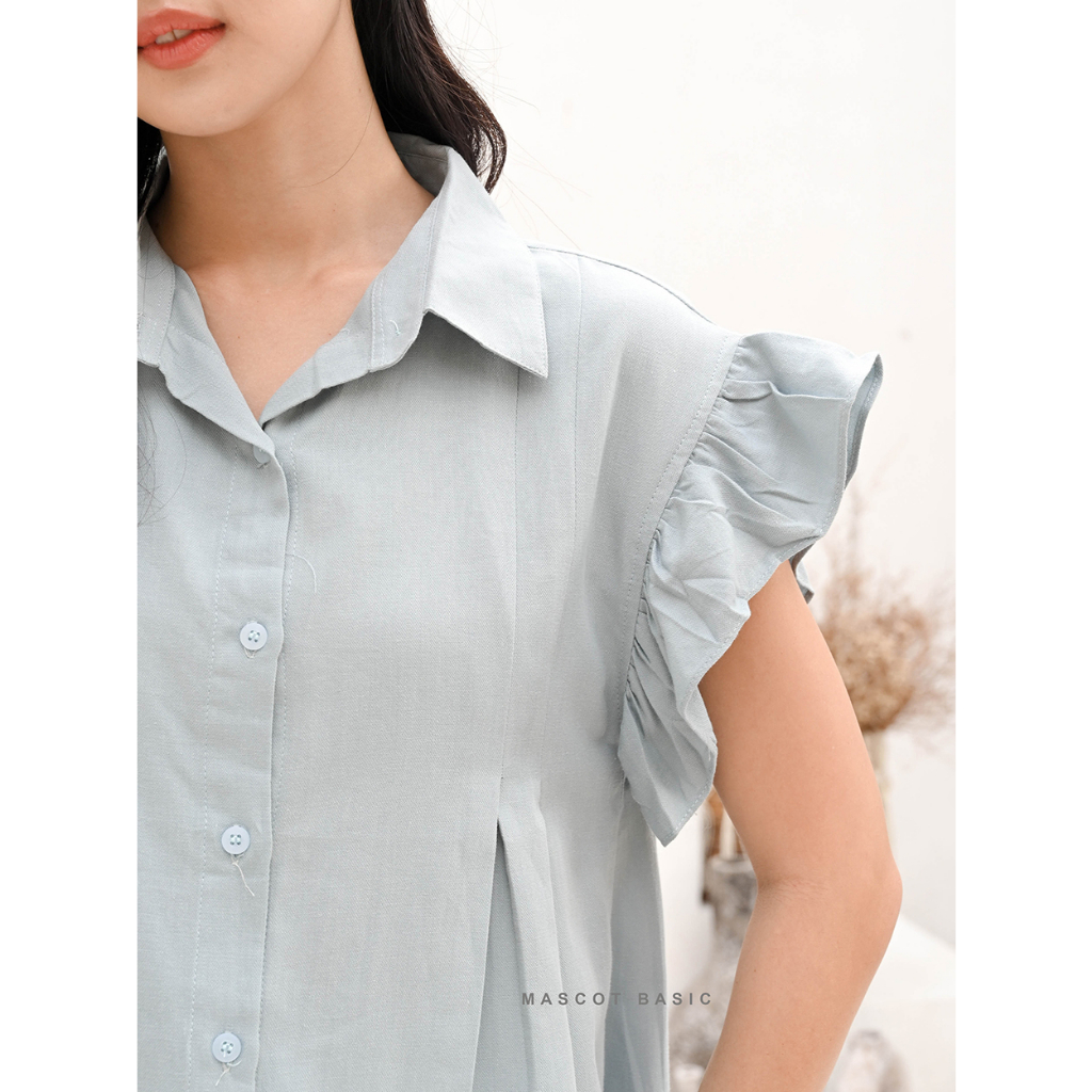 MASCOT Kemeja Flanel Wanita Tangan Pendek Atasan Blouse Premium M-2421