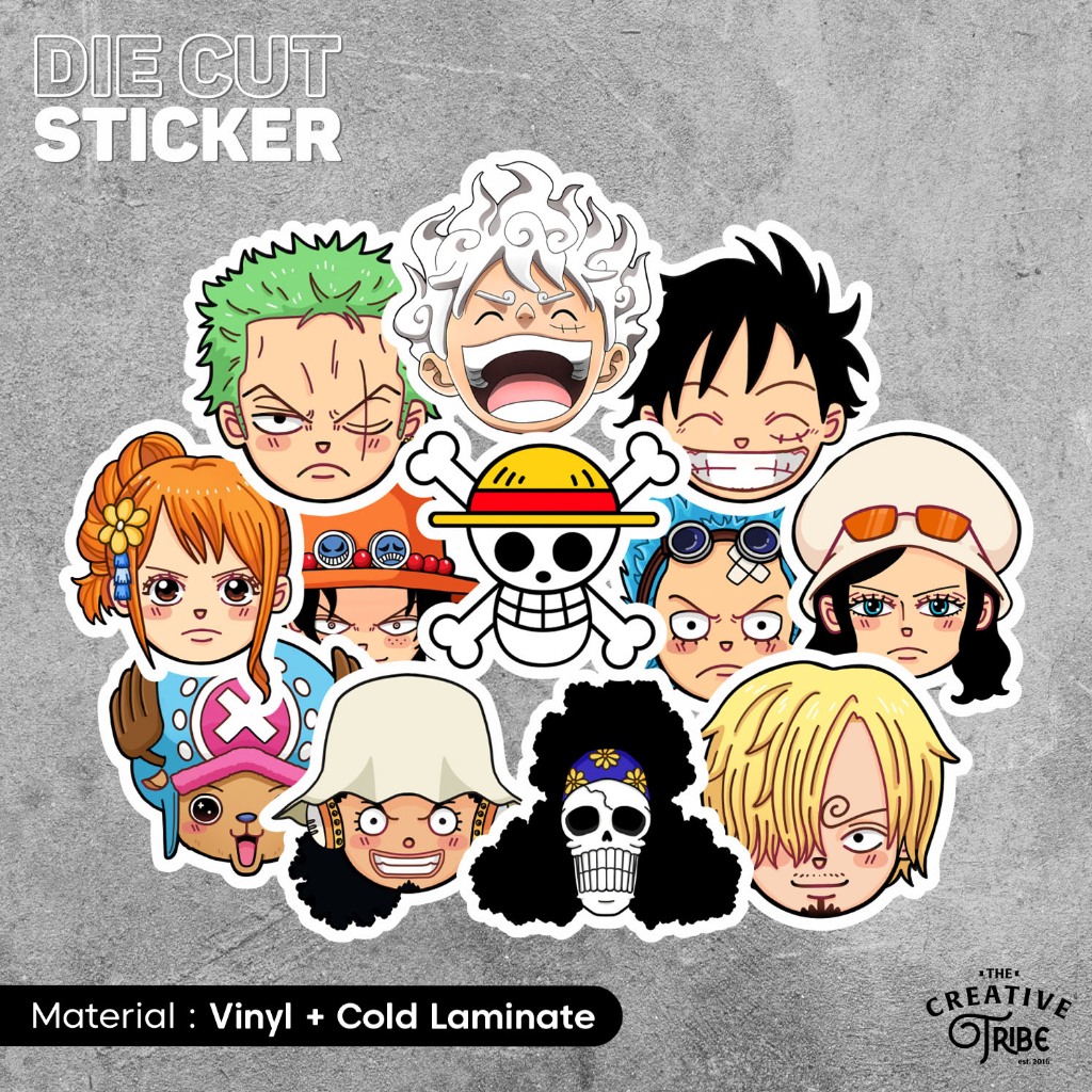

One Piece - Sticker Vinyl Die Cut - Stiker Laptop Motor Mobil Botol Slap Anime Luffy Zoro