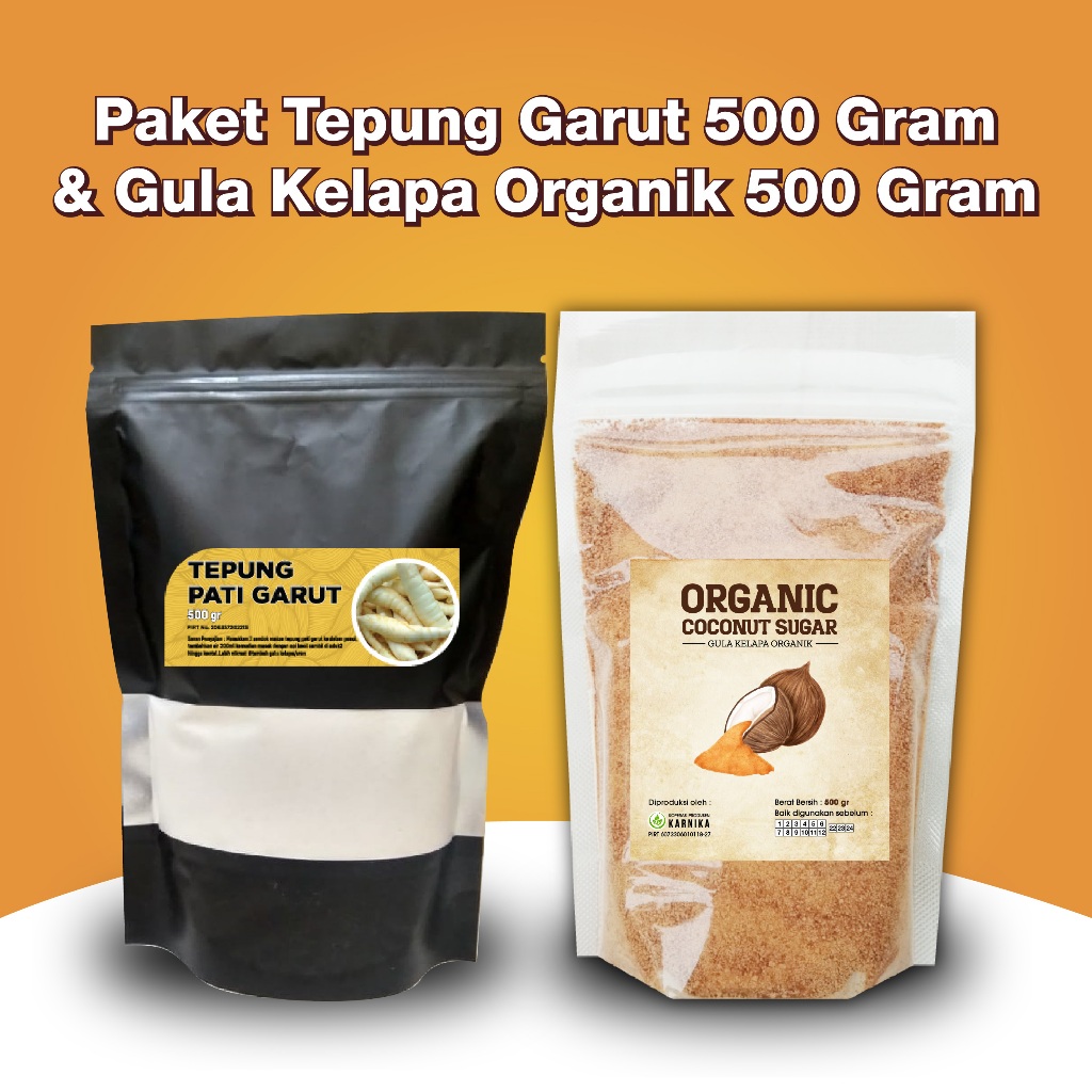 

Paket Tepung Umbi Garut Pati Irut Asli 500 gr & Gula Kelapa Organik 500 gr