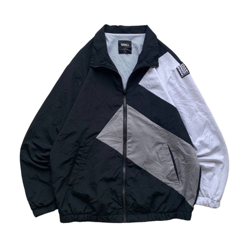 Windbreaker Jacket Spao Vintage Colorblock Unisex