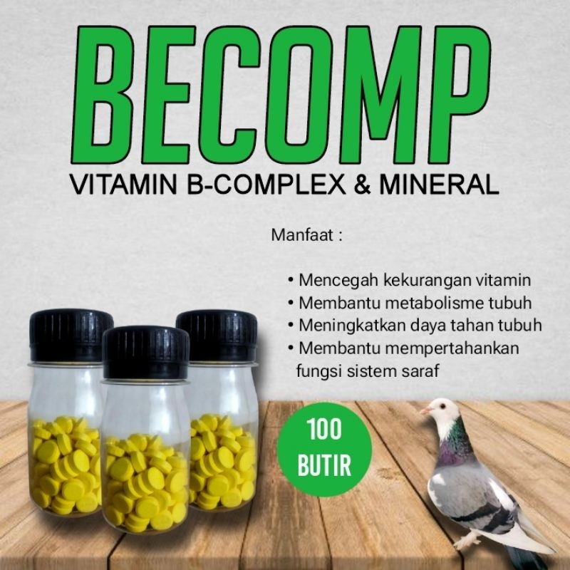 Becomplex 100 butir vitamin b-complex dan mineral untuk hewan ternak becomp 100 butir