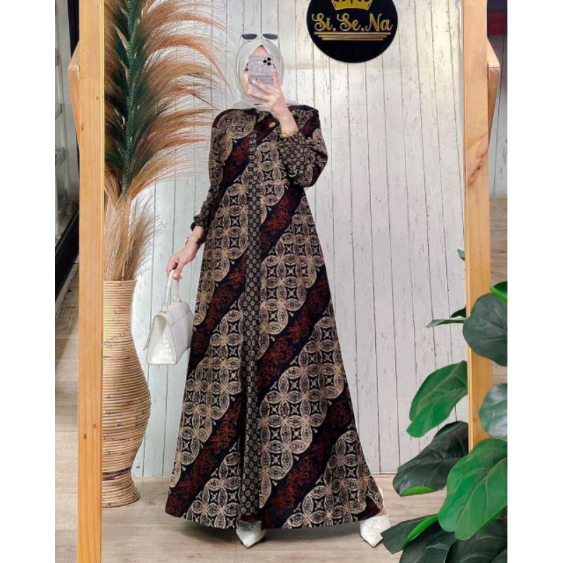 Latopia_ Gamis Batik Perempuan Dress Batik Perempuan Baju Batik Wanita Batik Seno Batik Muslim Baju