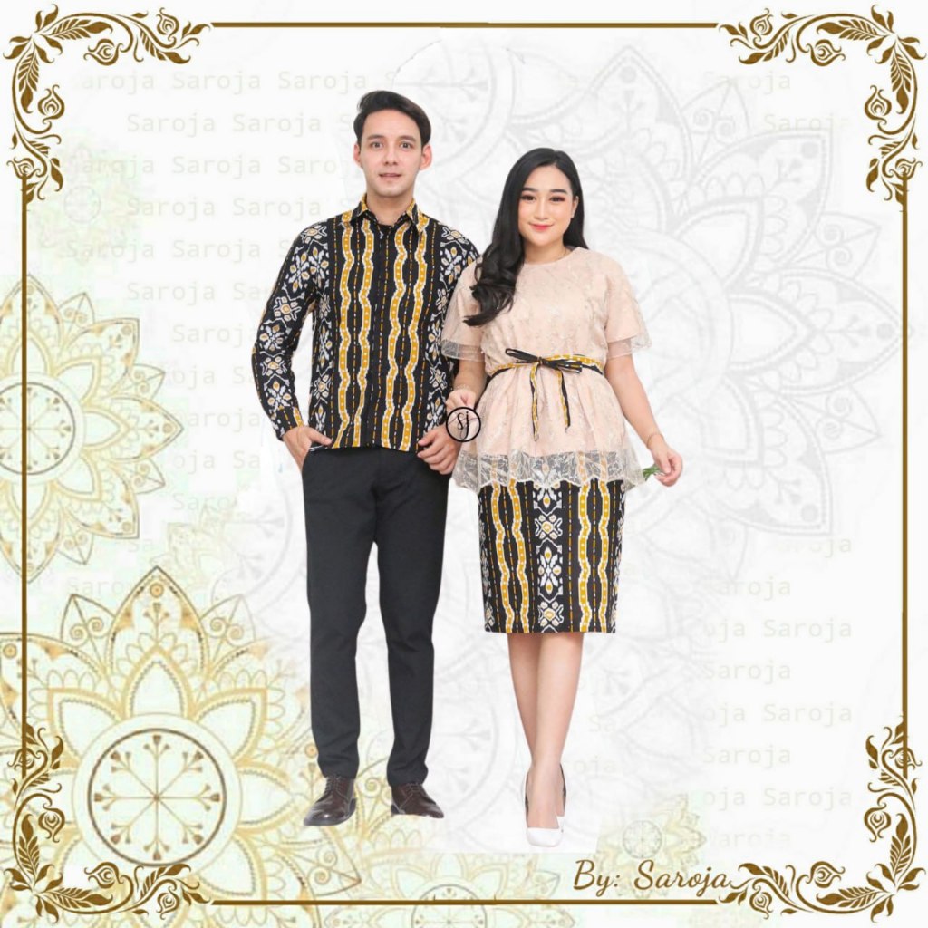 Couple Keluarga Family Set Dress Brokat Isabel | Baju Couple Pasangan Casual | Dress Brokat Kekinian | Kebaya Wanita Mewah Kondangan Terbaru 2024