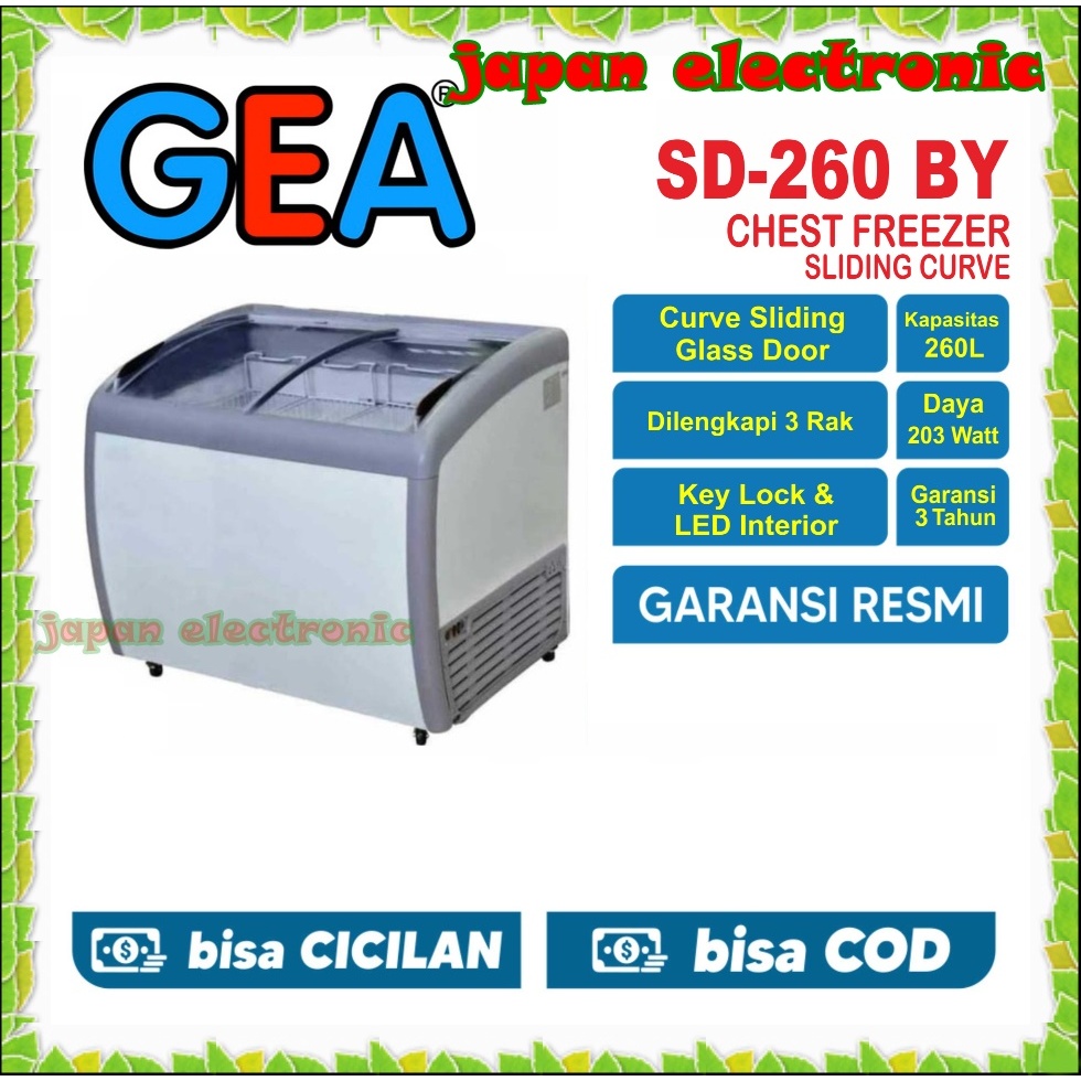 Chest freezer Gea SD- 260 BY Sliding Curve Glass Freezer